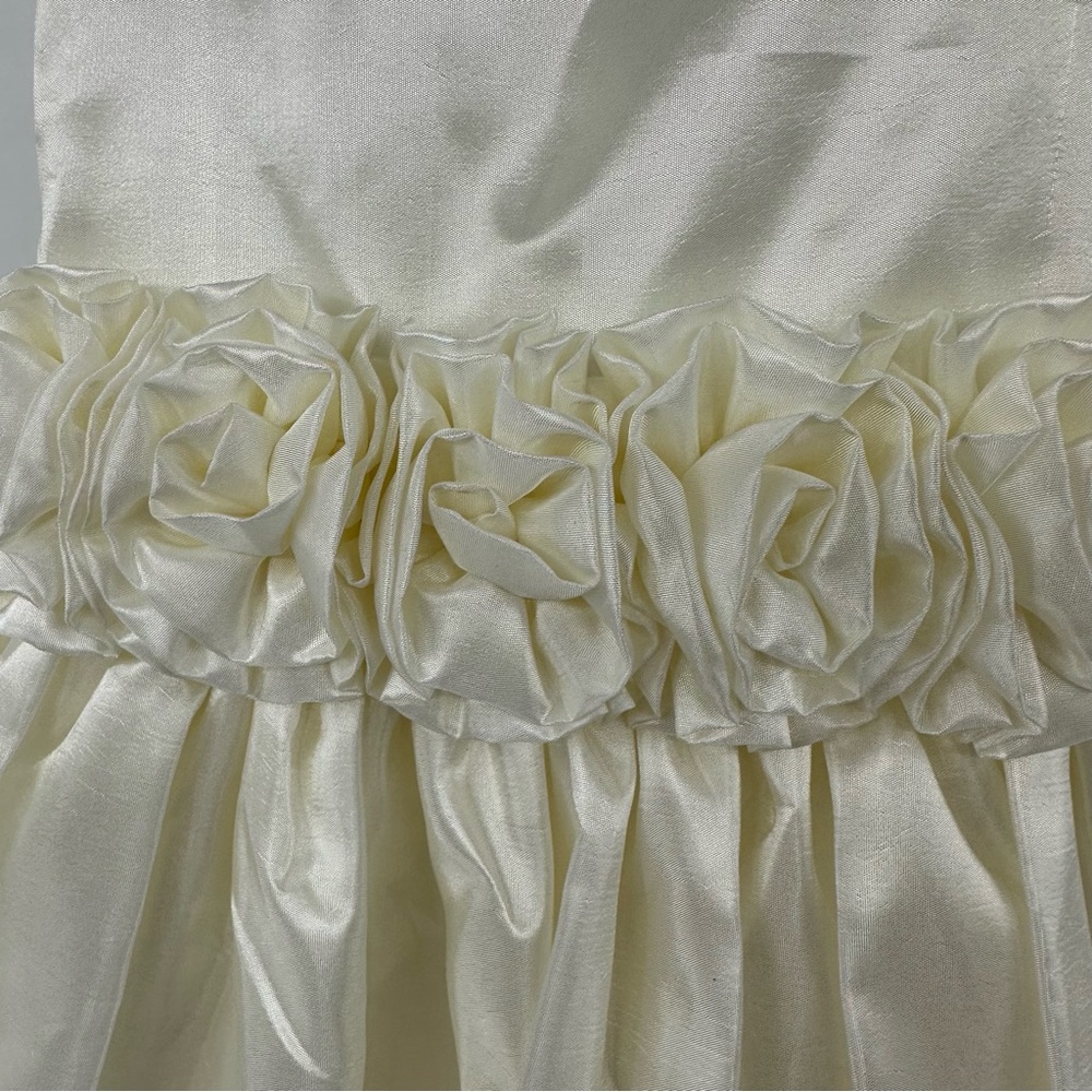 Sweet Kids Pink Princess Ivory Satin with Flower Waistband Dress Size 3 NWT - Picture 3 of 11